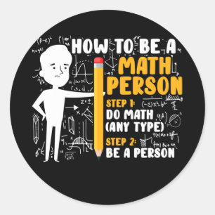 Pegatina Redonda Maestra Divertida Matemática Chiste Cómo Ser Matem