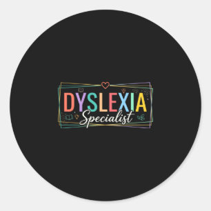 Pegatina Redonda maestra especialista en dislexia dislexia