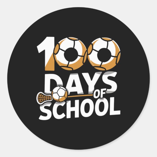 Pegatina Redonda Maestra Estudiantil Niños 100 Días De Lac Escolar (Anverso)