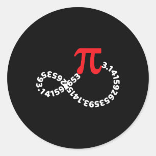 Pegatina Redonda Maestra Matemática Maestra Símbolo Pi Feliz Día Pi