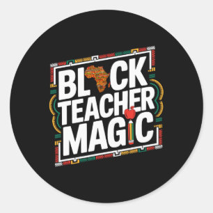 Pegatina Redonda Maestra negra magia Afro Mes de Historia Negra Muj