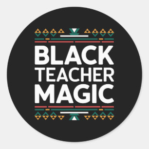 Pegatina Redonda Maestra negra mágica Mes de historia negra América