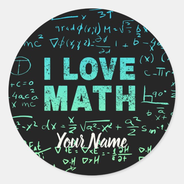 Pegatina Redonda Maestra O Profesora De Matemáticas Y Estudiante (Anverso)