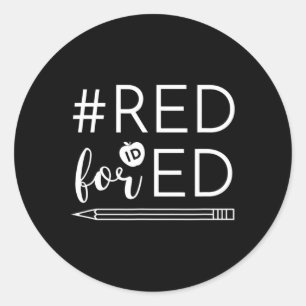 Pegatina Redonda Maestra Roja Para Educación Pública Idaho 5