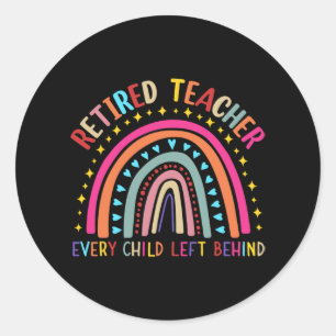 Pegatina Redonda Maestra, Todos Los Niños Dejados Atrás El Día De L