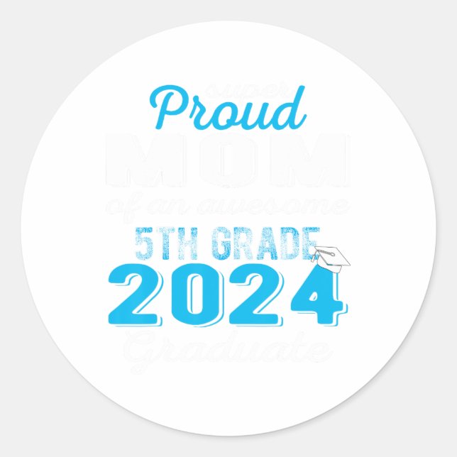 Pegatina Redonda Maestría De 5º Graduado 2024 (Anverso)