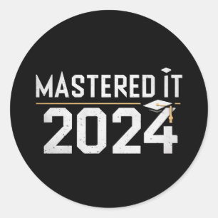 Pegatina Redonda Maestría en maestría en informática de 2024