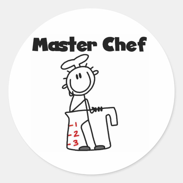 Pegatina Redonda Maestro Chef (Anverso)