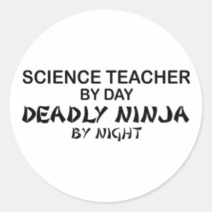 Pegatina Redonda Maestro de ciencia Ninja mortal