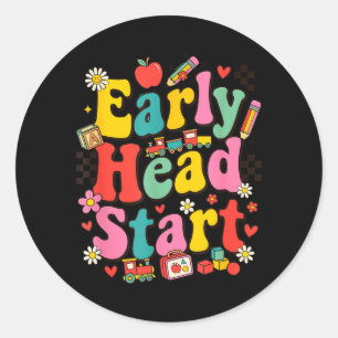 Pegatina Redonda Maestro de Early Head Start Estudiantes Niños Educ