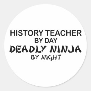 Pegatina Redonda Maestro de historia Ninja mortal