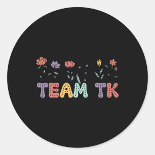Pegatina Redonda Maestro de jardín de infantes Equipo Tk Regreso a