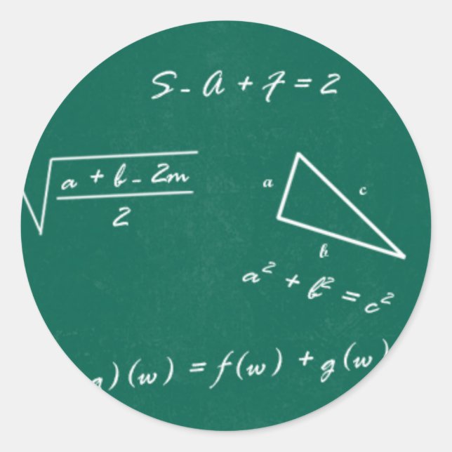Pegatina Redonda maestro de matemáticas algebra geek (Anverso)