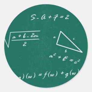 Pegatina Redonda maestro de matemáticas algebra geek