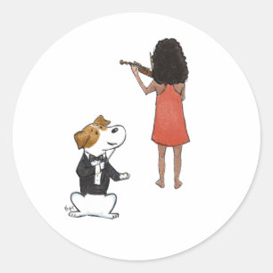 Pegatina Redonda Maestro Dog