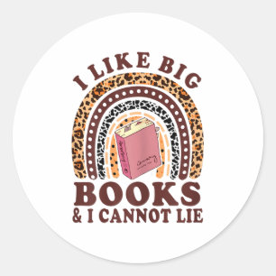 Pegatina Redonda Maestro- Me gustan los libros grandes y no puedo m
