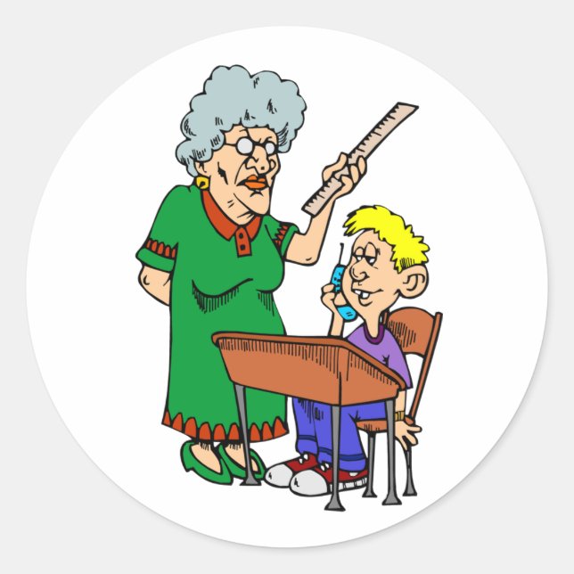 Pegatina Redonda Maestro medio (Anverso)