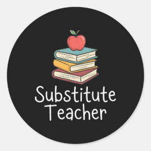 Pegatina Redonda Maestro Sustituto Apple Books Escuela Byck To Scho