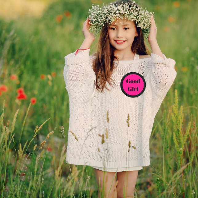 Pegatina Redonda Maestros Chicas rosados y negros buenos (Subido por el creador)