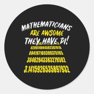 Pegatina Redonda Maestros Divertidos De Ciencia De Matemáticas De P
