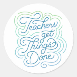 Pegatina Redonda Maestros modernos de Swirl hacen las cosas Pegatin