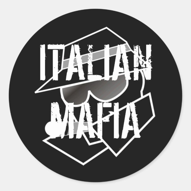 Pegatina Redonda Mafia italiana (Anverso)