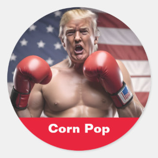 Pegatina Redonda Maga Corn Pop Trump