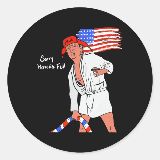 Pegatina Redonda Maga de Trump completa (Anverso)