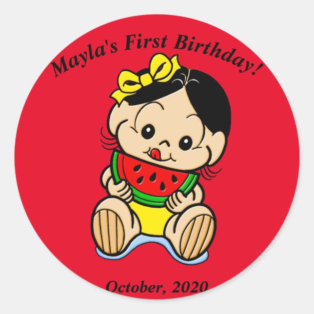 Pegatina Redonda Magali (Anverso)