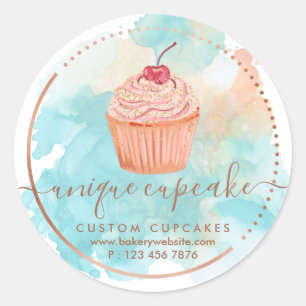 Pegatina Redonda Magdalena de bayas ombre panadería pastelería dulc