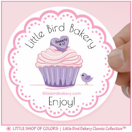 Pegatina Redonda Magdalena personalizada de Little Bird Bakery