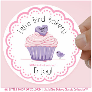 Pegatina Redonda Magdalena personalizada de Little Bird Bakery