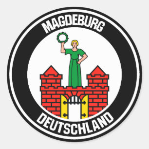 Pegatina Redonda Magdeburg Round Emblem