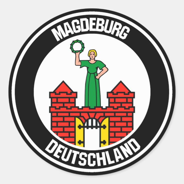 Pegatina Redonda Magdeburg Round Emblem (Anverso)