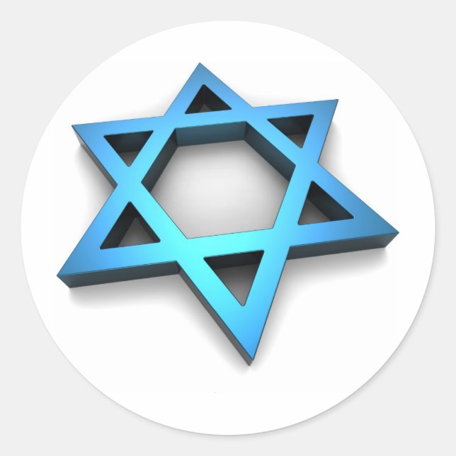 Pegatina Redonda Magen David (Anverso)