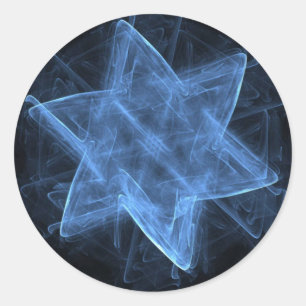 Pegatina Redonda Magen David Fractal