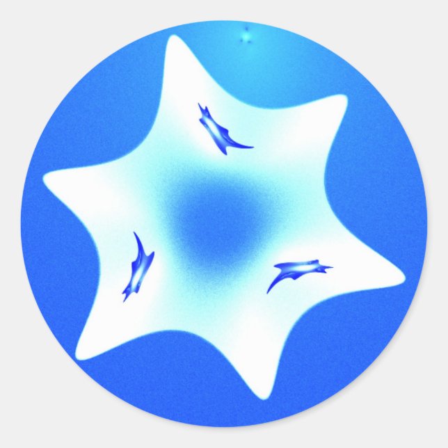 Pegatina Redonda Magen Lavan (Estrella Blanca) (Anverso)