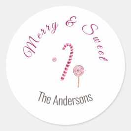 Pegatina Redonda Magenta rosa moras y dulce dulce dulce de la acuar