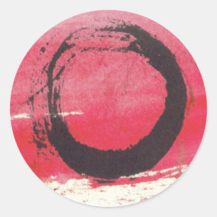 Pegatina Redonda Magenta Zen Circle
