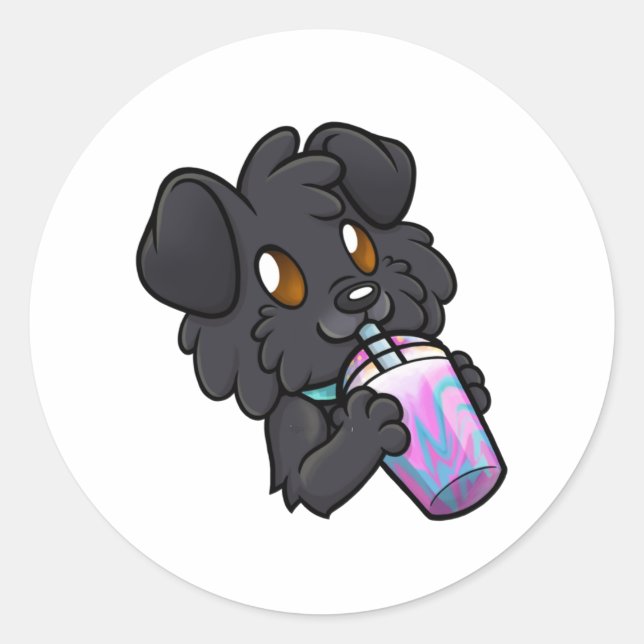 Pegatina Redonda Maggie Unicorn Frappuccino Sips (Anverso)