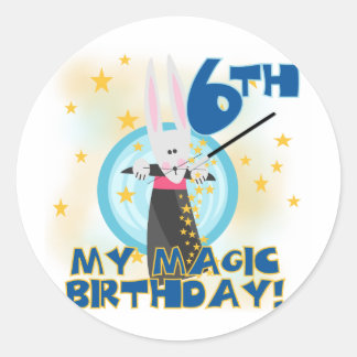 Pegatina Redonda Magia 6 camisetas y regalos de cumpleaños