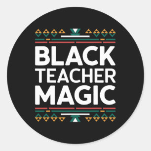 Pegatina Redonda Magia de maestros negros Mes de la historia negra 