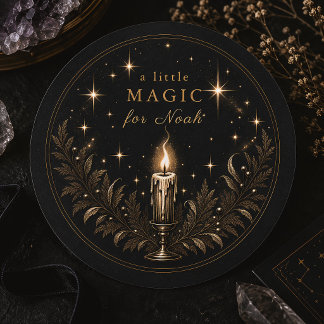 Pegatina Redonda Magia de Velas Celestiales Botánica Oscura Navidad