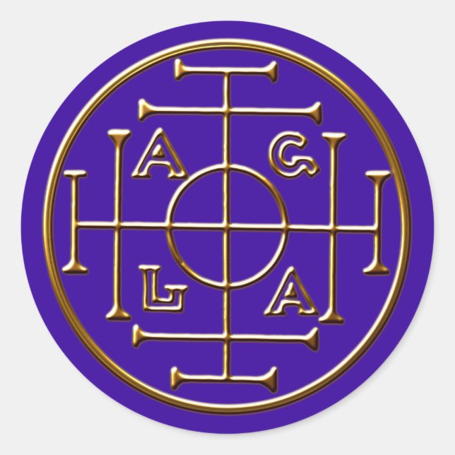 Pegatina Redonda Magia Magic filacteria éxito riqueza vida larga (Anverso)