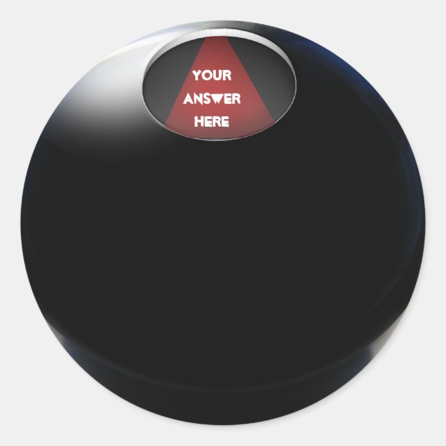 Pegatina Redonda Magic 8 Ball (Anverso)