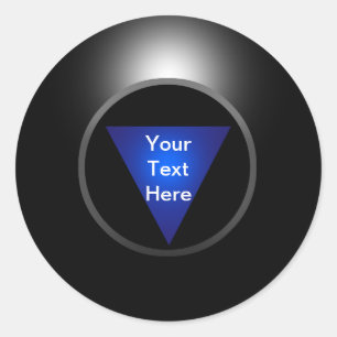Pegatina Redonda Magic 8 Ball - Tu texto