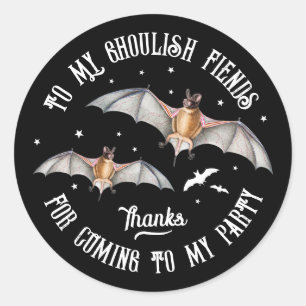 Pegatina Redonda Magic Bats Gothic Halloween Party