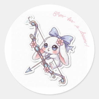 Pegatina Redonda Magic Bow Bunny - Dreamy Fantasy Adventure Kawaii 