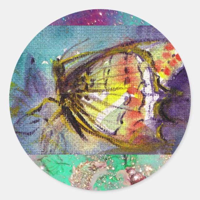 PEGATINA REDONDA MAGIC BUTTERFLY (Anverso)