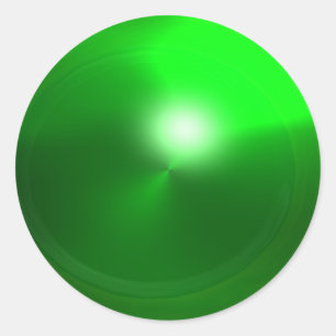 Pegatina Redonda MAGIC EMERALD , verde brillante brillante